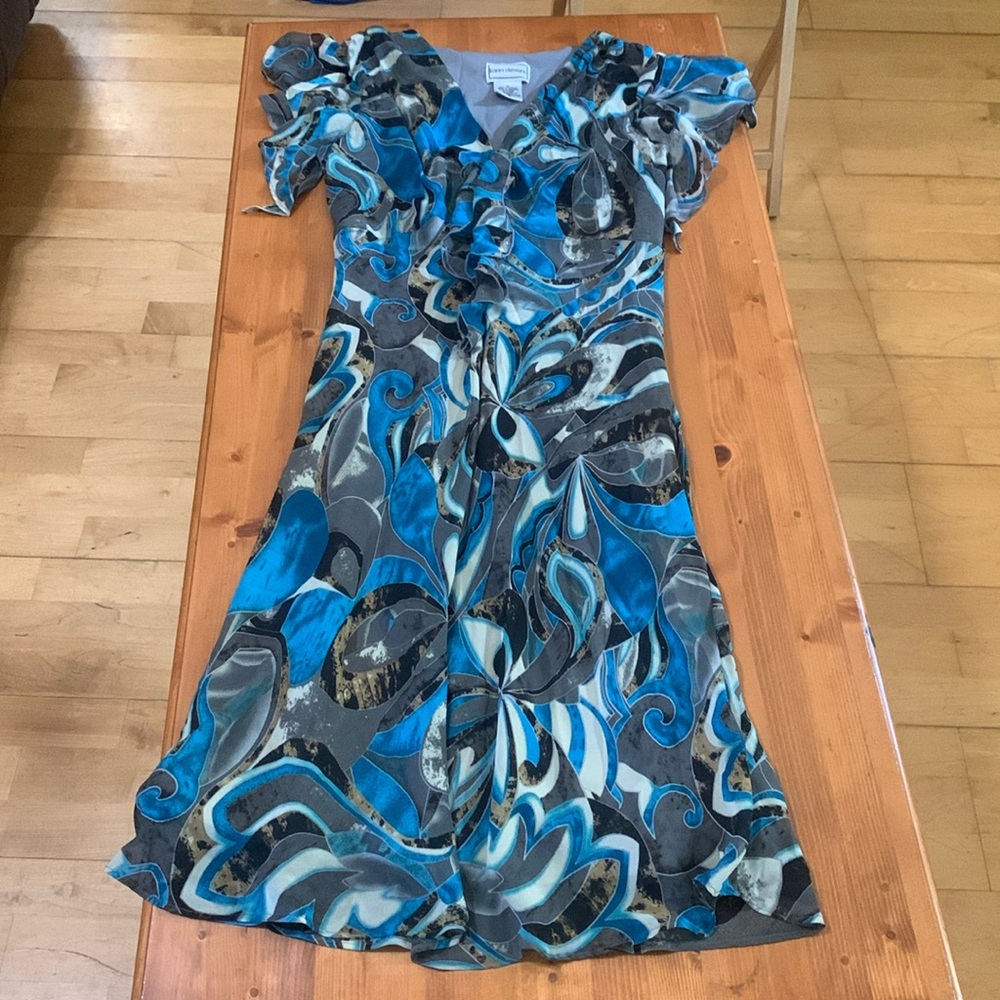 Blue and gray dress